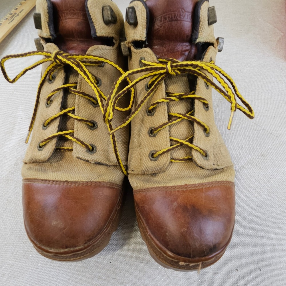 Karl Kani‎ Boots Khaki Canvas Leather Ankle 4529 F12 Menswear size 13